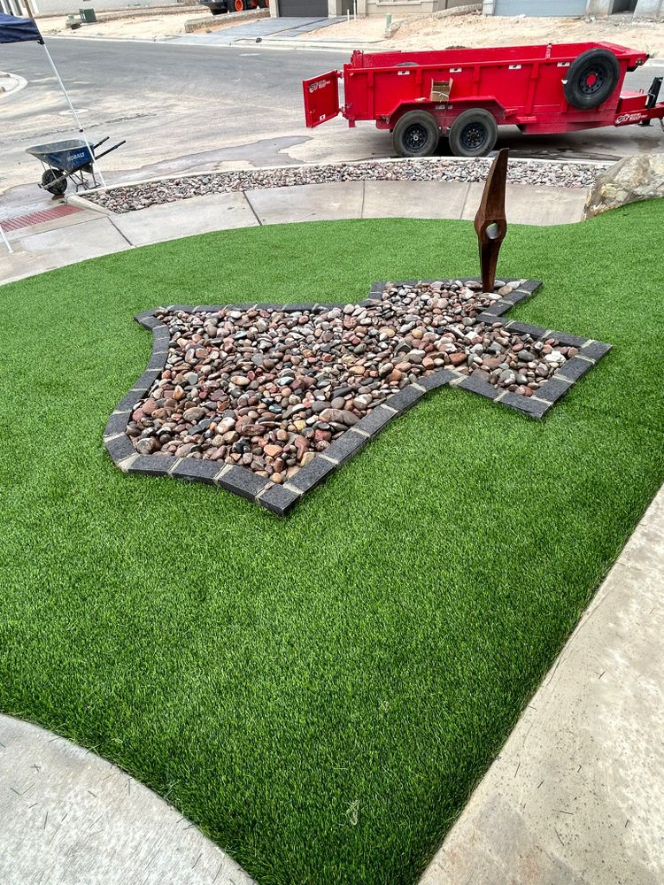 Transform your outdoor space with our premium artificial turf grass, offering a lush, low-maintenance lawn that's perfect for enhancing curb appeal and enjoyment without the hassle of regular upkeep. for Inova Hardscape in El Paso, TX