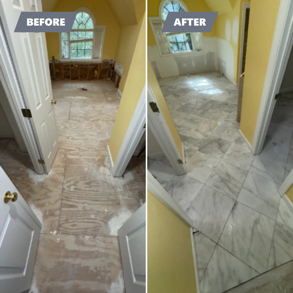 Before and After for A-L Tile in Saluda, SC