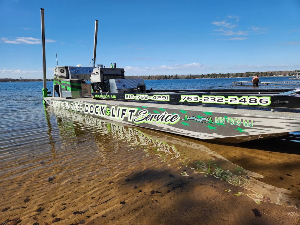 Professional dock and lift installation, repair, and maintenance for lake properties across the McGregor Lakes area. We keep your waterfront in top shape all season long. for Northern Ridge Dock & Lift in McGregor, MN