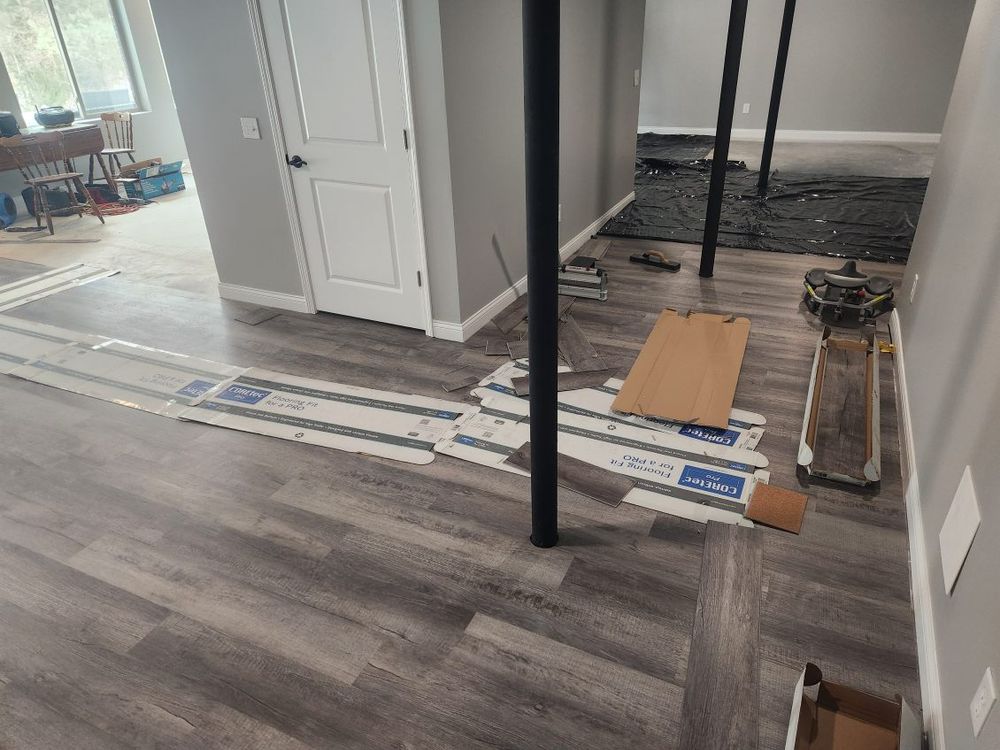 Vinyl flooring installations for Cut a Rug Flooring Installation in Lake Orion, MI