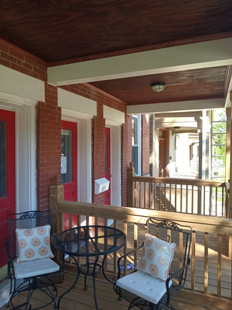 Historic porch build for Ins & Outs Home Repair, LLC in Madison County, IL