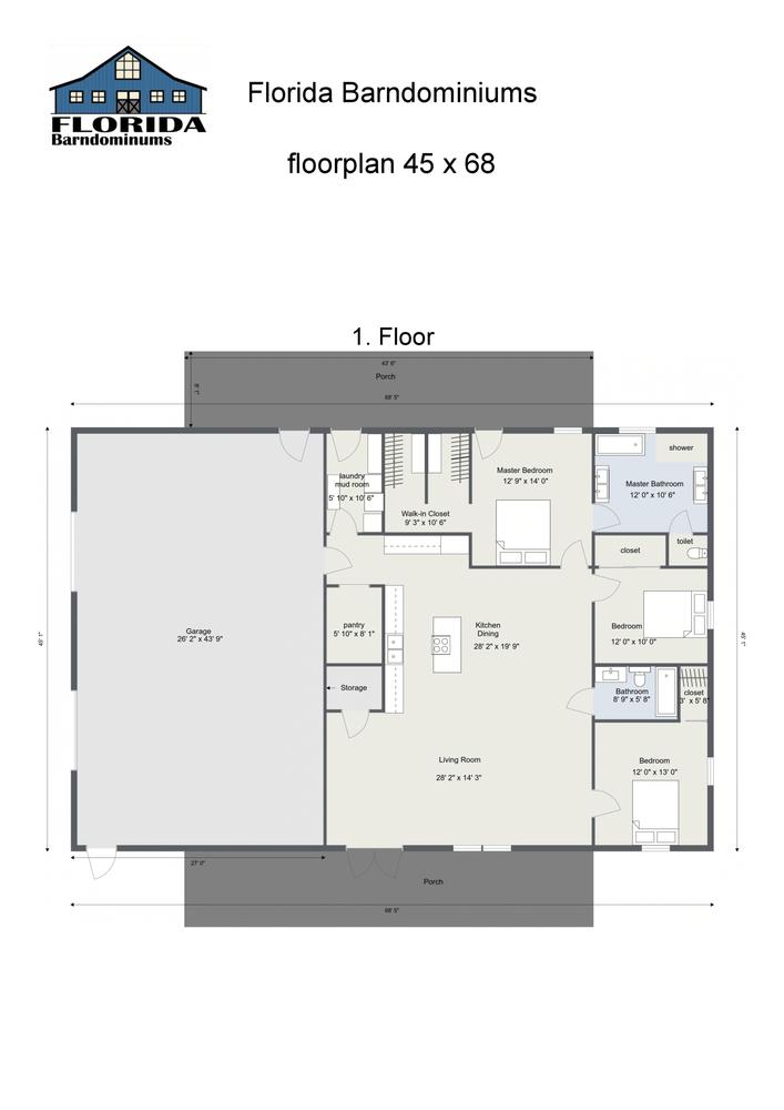 2-Story Floor Plans for Florida Barndominiums in Homosassa Springs, FL