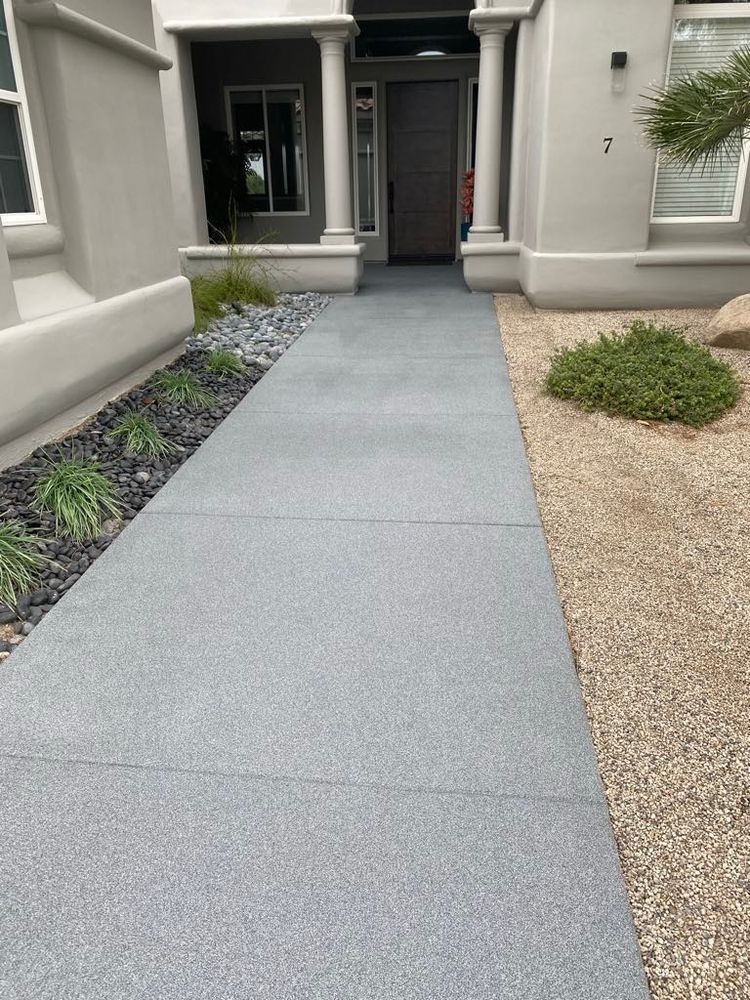 Quartz sand finish concrete flooring  for Surface FX in La Quinta, CA