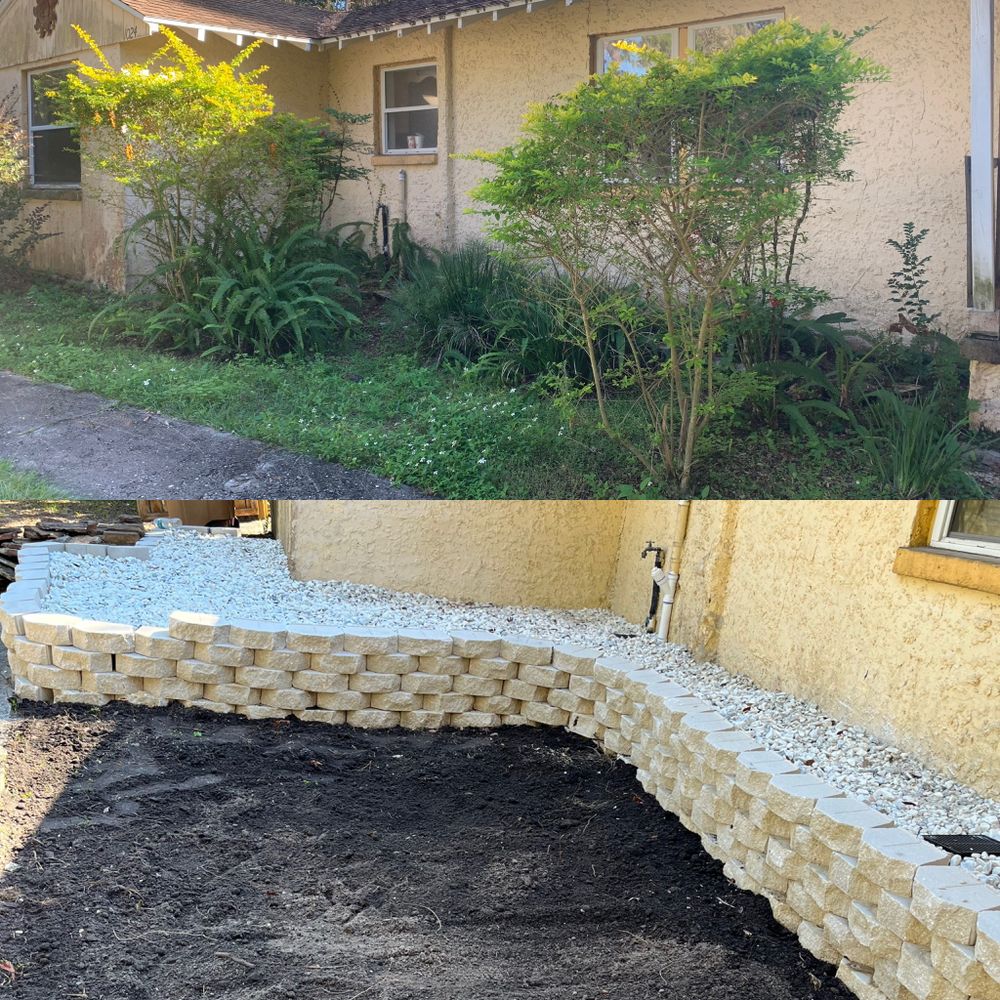 We construct high-quality retaining walls to stabilize soil and improve the look of your outdoor area. Our construction is reliable and built to last. for All American Property Services in High Springs, FL