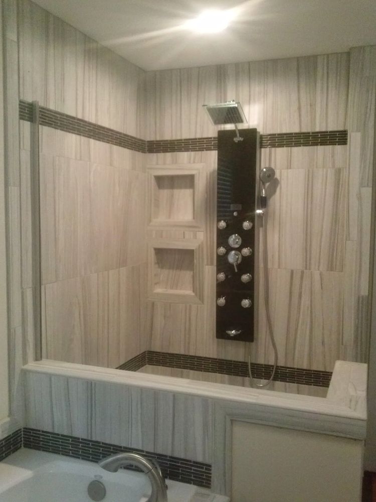 Custom showers and tile installations  for GVL Renovations in Greenville, SC