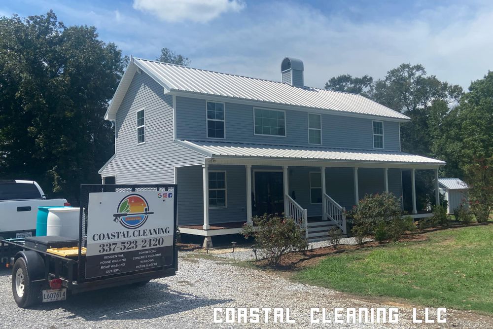 Our Roof Cleaning service effectively removes dirt, moss, and algae from your roof using pressure washing techniques, restoring its appearance and improving its longevity. for Coastal Cleaning LLC in Rayne, Louisiana