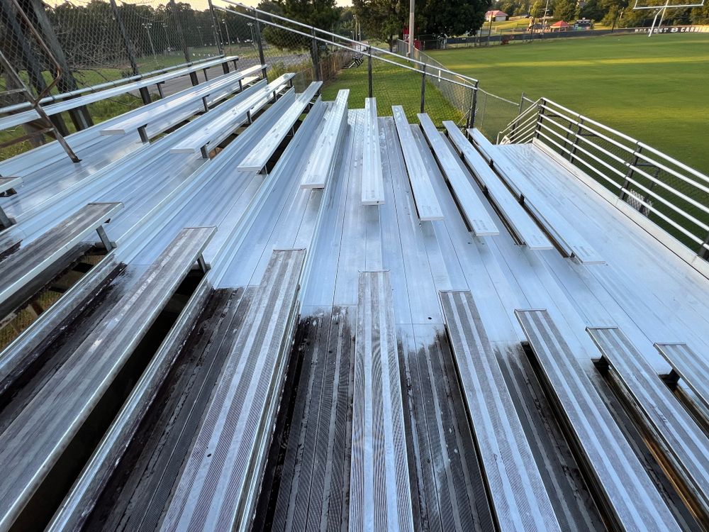 Bleacher Restoration/Cleaning for FunderFlow Commercial and Residential Pressure Washing Inc in Tupelo, MS