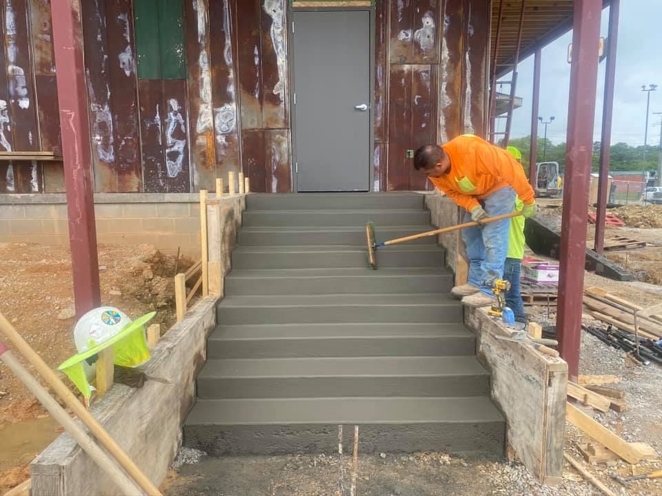 Transform your home with our expert Stair Design & Installation service, offering durable and stylish concrete solutions that enhance safety and aesthetics. experience customized craftsmanship tailored to your unique preferences. for Marcus Black Concrete Construction in Cleveland, TN