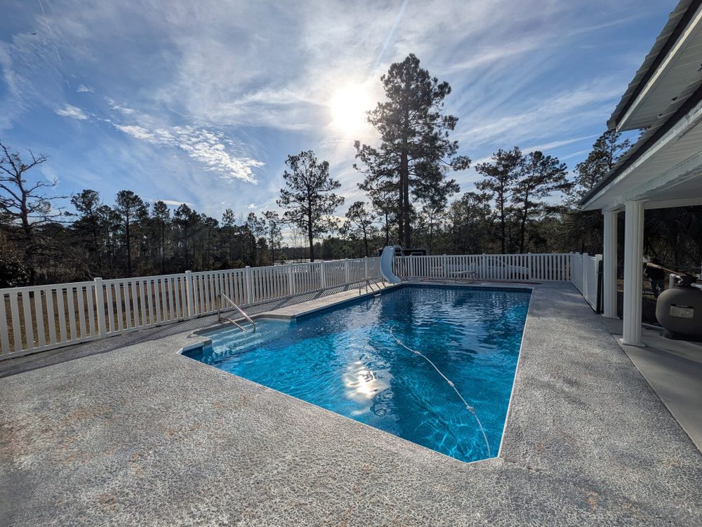 Corbitt Vinyl Products supplies vinyl pool fencing designed to keep families safe around the water while complementing the look of your outdoor space. Corrosion resistant, low maintenance, and built for Georgia's climate. All pool fence installations are handled by Vinyl Fence Direct. for Corbitt Vinyl Products in Hazlehurst, GA