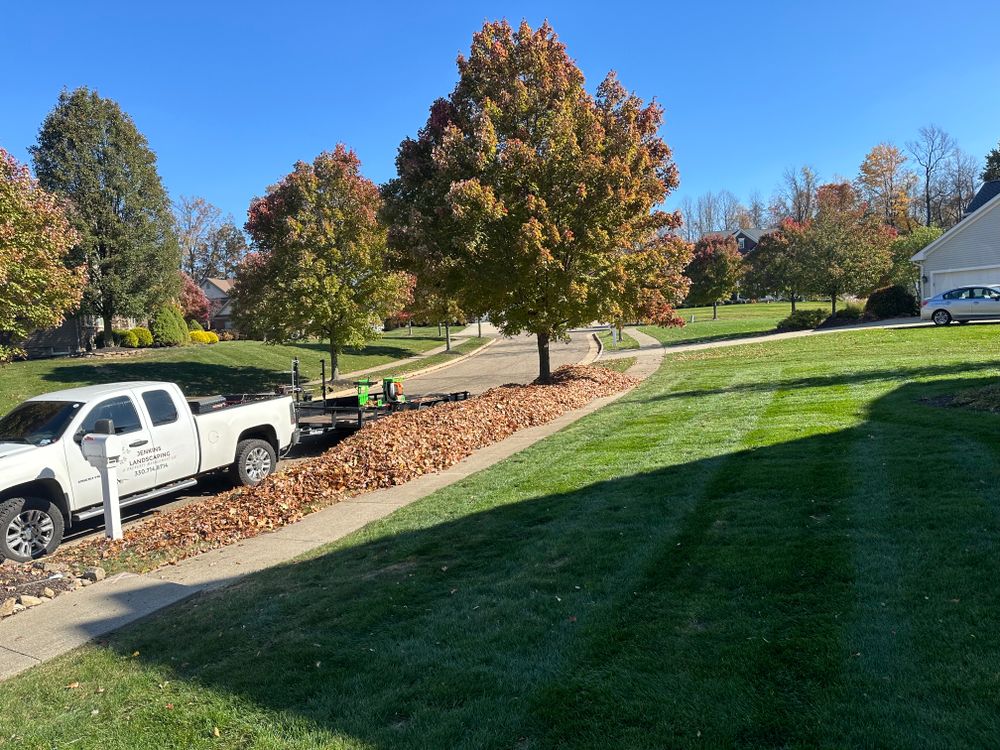 Our Fall yard cleanup service ensures your property is immaculate, removing leaves and debris for a pristine outdoor space, enhancing curb appeal and preparing your garden for the upcoming seasons. for Jenkins Landscaping & Property Management LLC in Clinton, OH