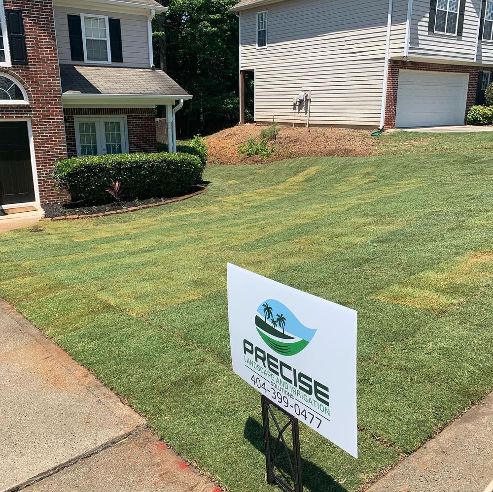 Our professional sod installation service provides an instant lush and healthy lawn for your home. Our team ensures proper preparation, precise laying, and ongoing care for a beautiful landscape transformation. for Precise Landscape and Irrigation Solutions in Metro Atlanta, GA