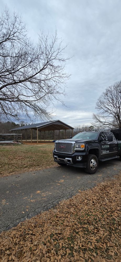 Steel Truss Pole Barns for Platinum Outdoor Services LLC in Conover, NC