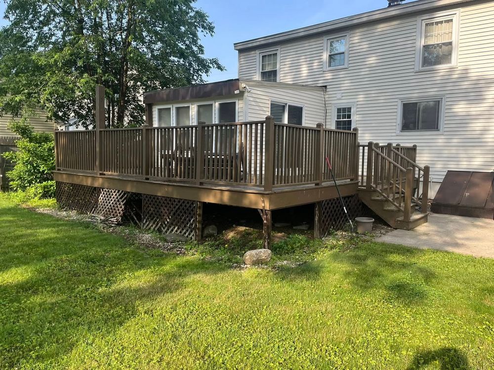 Enhance your outdoor living space with our expert deck and patio installation service, offering customized designs, quality materials, and skilled craftsmanship to transform your home into a perfect retreat. for Powers Contracting LLC in Swanzey, NH