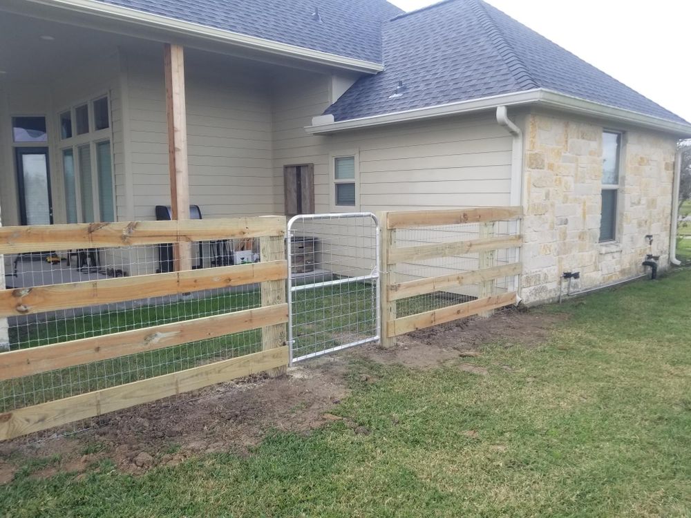 3 and 4 Board Fencing (optional wire added) for Pride Of Texas Fence Company in Brookshire, TX