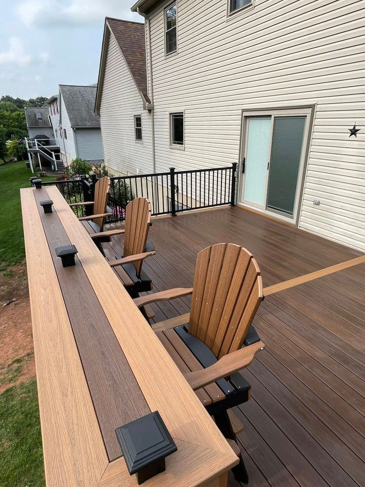 Transform your outdoor space with our expert deck & patio installation service. We create stunning, durable structures tailored to fit your style and enhance the beauty and functionality of your home. for Allegheny Exteriors LLC in Mohnton, PA
