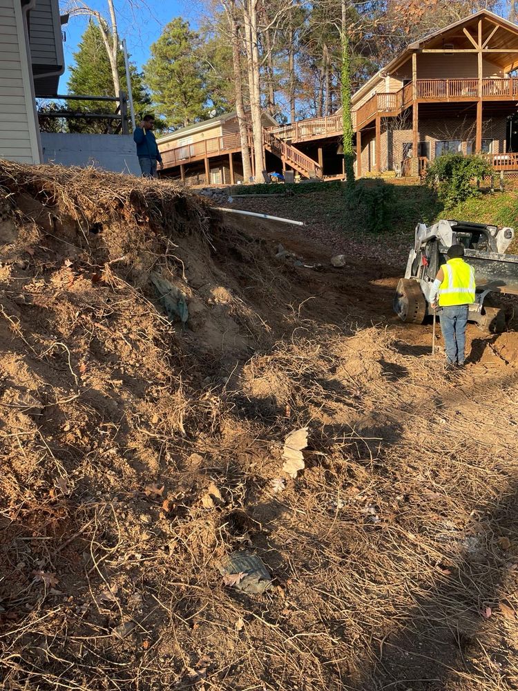 Before & After Retaining Wall for Rosales Landscaping LLC in Lake Gaston, North Carolina