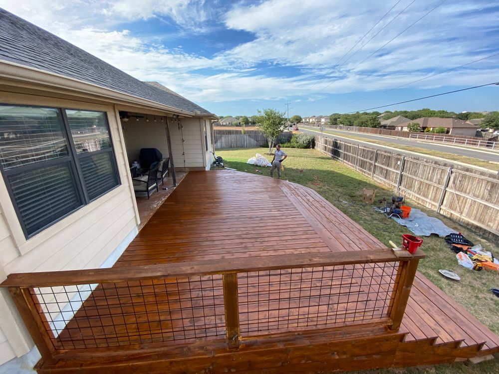 Deck stain and seal for Ansley Staining and Exterior Works in New Braunfels, TX