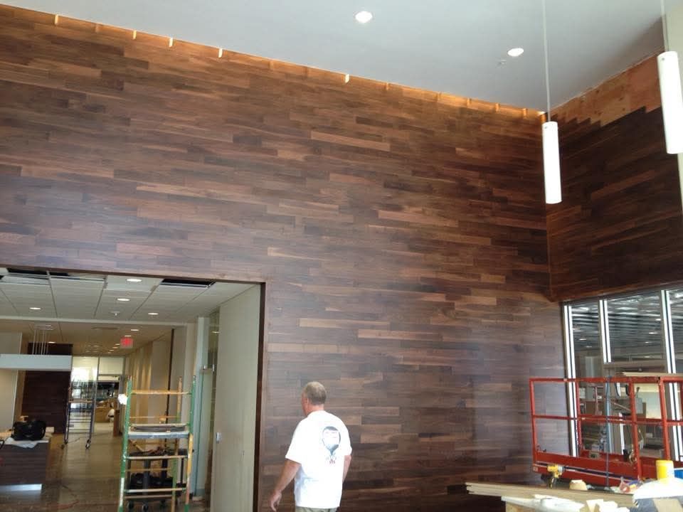 Hardwood wall features for Dawson Custom Interiors in Boise, ID
