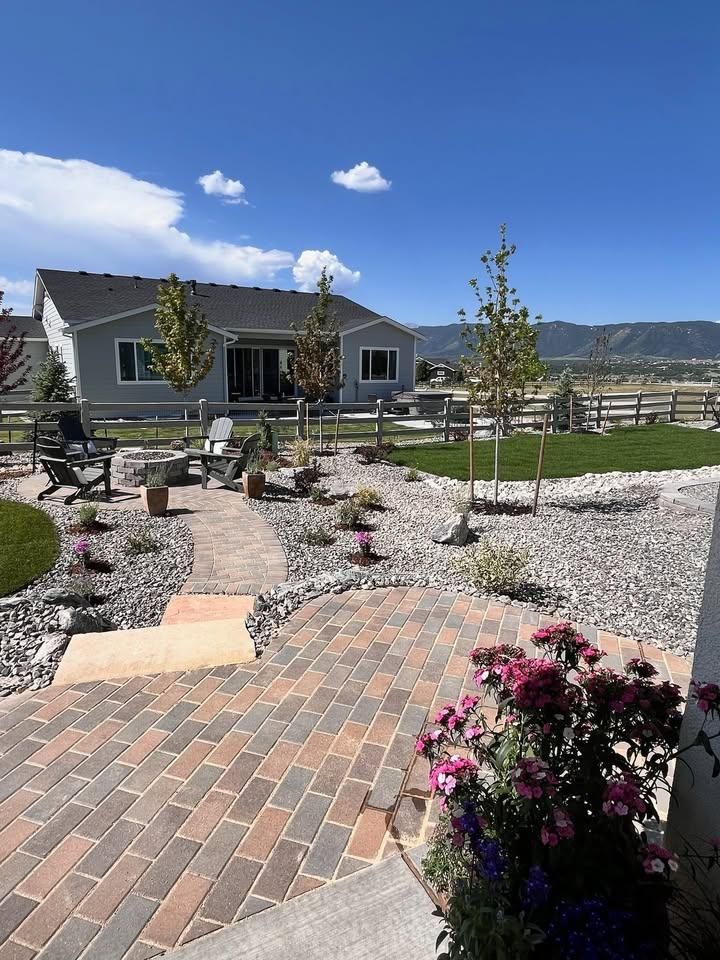Our hardscaping services transform your outdoor space with expertly crafted patios, walkways, and retaining walls, enhancing functionality and beauty while increasing your property's value and enjoyment. for Pikes Peak Landscaping in Colorado Springs, CO