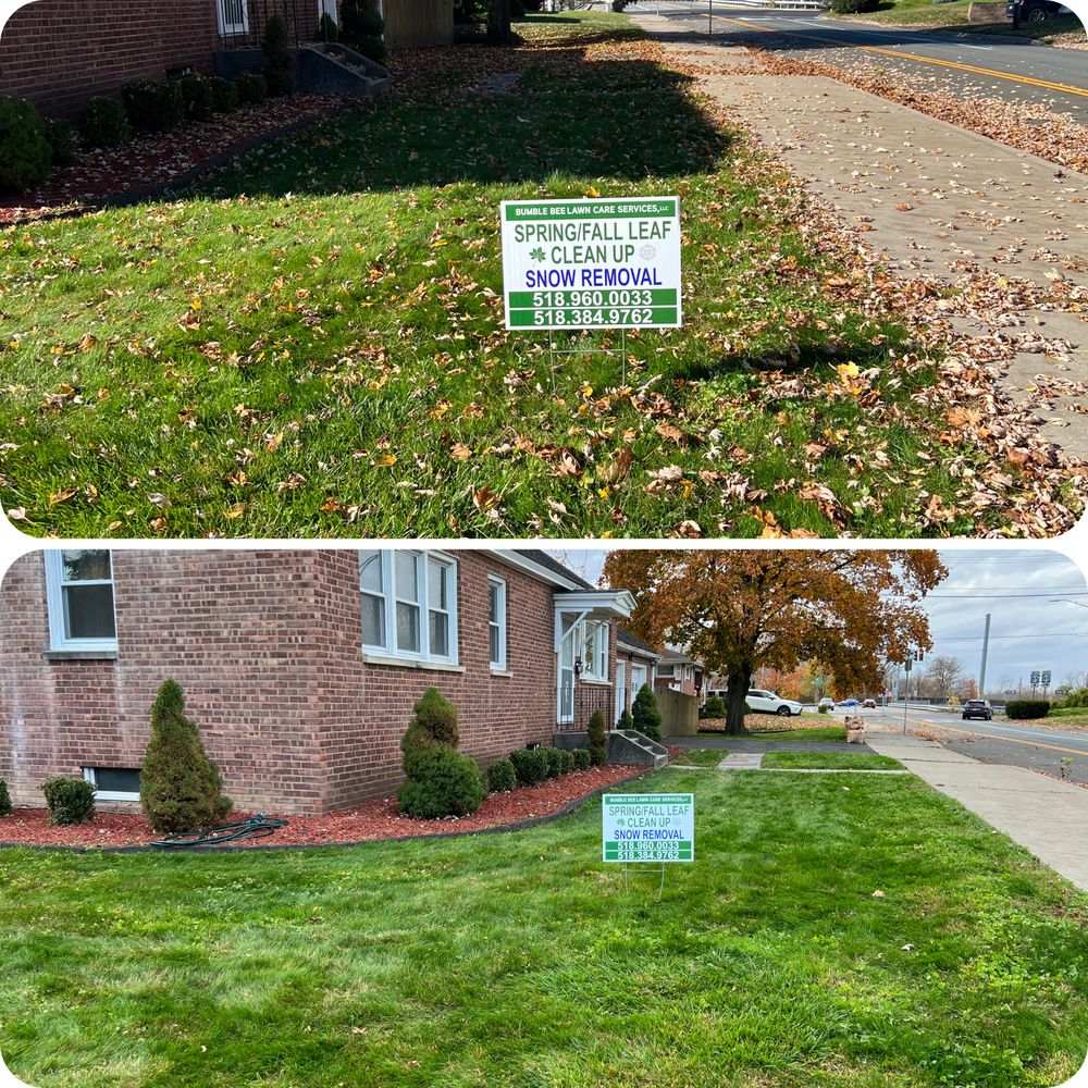 Our Fall and Spring Clean Up service provides thorough lawn care that includes debris removal, edging, mulching, and more. Let us help you get your yard looking its best! for Bumblebee Lawn Care LLC in Albany, New York