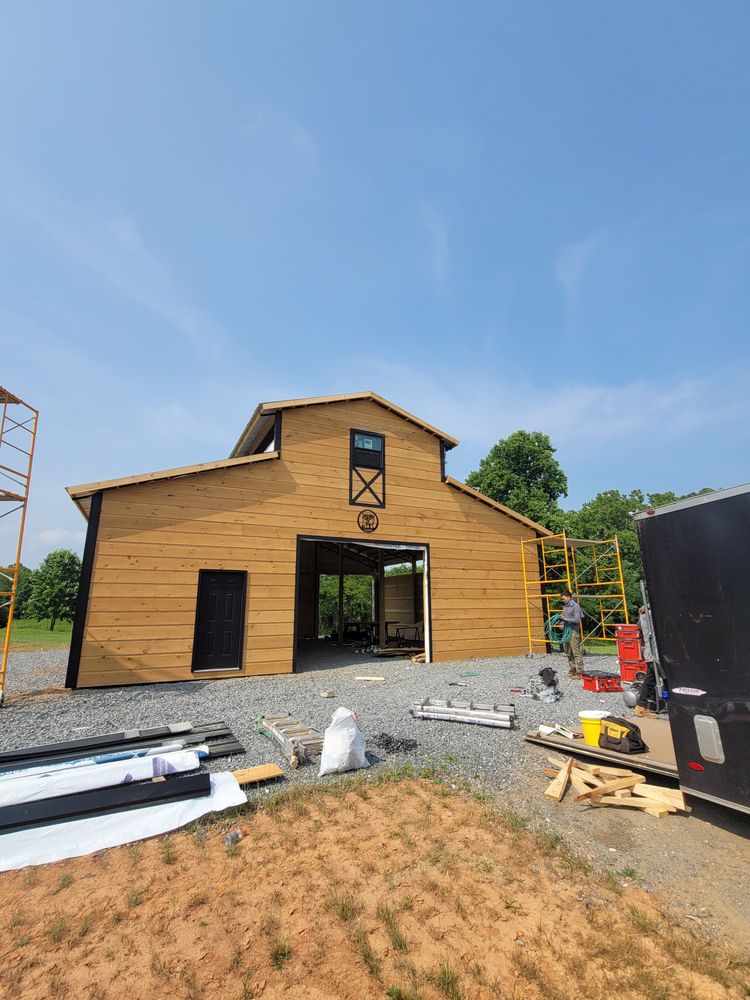 Steel Truss Pole Barns for Platinum Outdoor Services LLC in Conover, NC