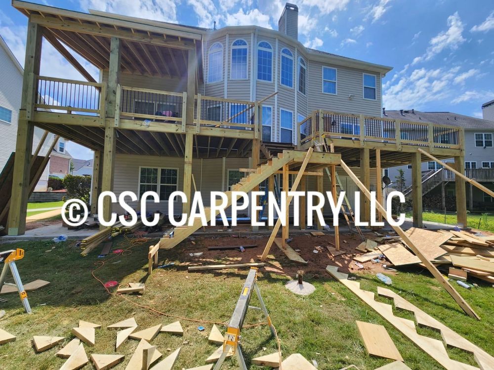 Transform your outdoor living space with our deck remodeling and extension services. We upgrade worn decks, expand usable space, and create beautiful, durable areas perfect for relaxing or entertaining guests. for CSC Carpentry LLC in Alpharetta, GA