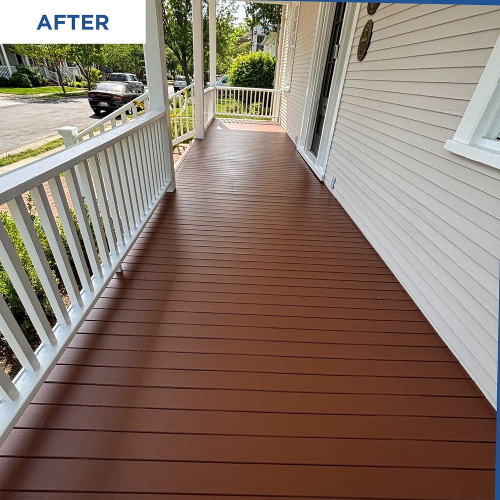 Transform your outdoor space with our DeckOver service, offering a durable and beautiful finish that revives weathered wood, protects against wear and tear, and enhances the overall appearance of your deck. for Patrick's Painting & Home Improvement in Alexandria, VA