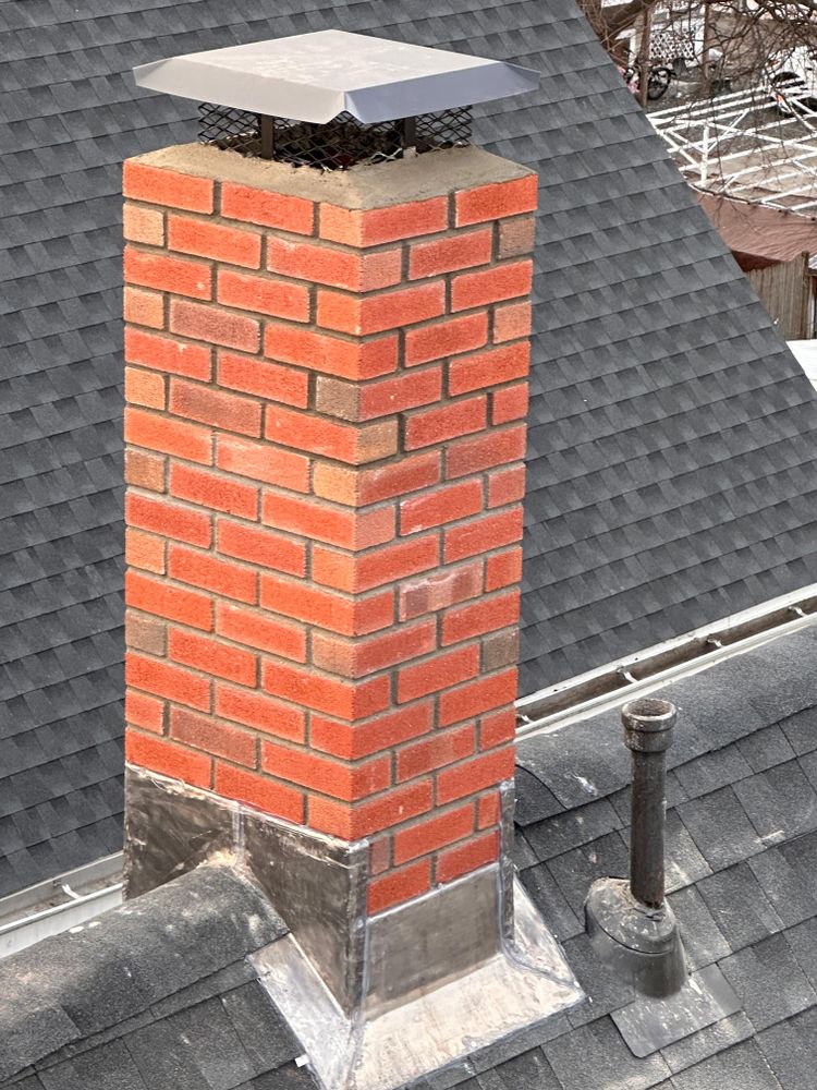 Chimney photos from restoration to new builds for All For U Roofing & Masonry in Boston, MA