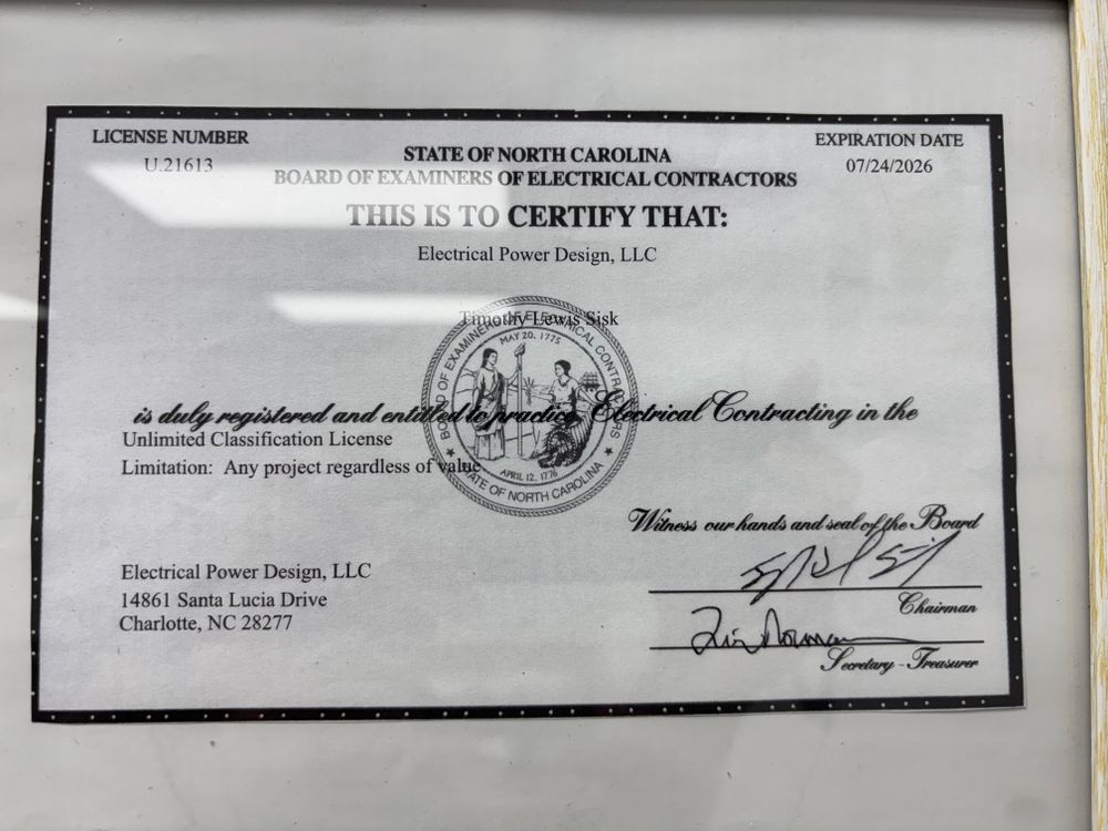 All Photos for Electrical Power Design in Concord, NC