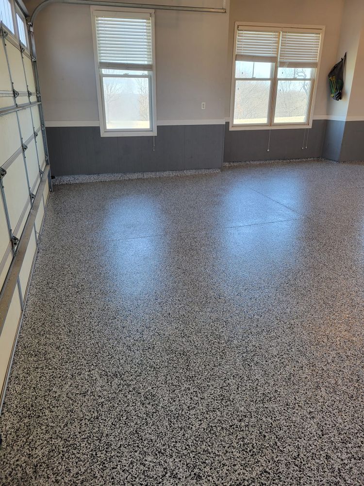 Transform your concrete floors with our durable and protective epoxy coatings. Enhance the beauty and longevity of your surfaces while adding a touch of style to your home. for HF Flatwork and Hines Farms Excavating in Old Monroe,, MO