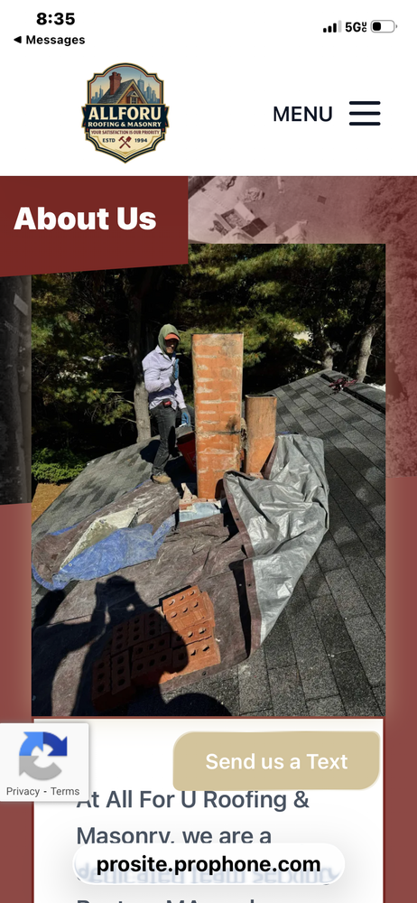 Chimney photos from restoration to new builds for All For U Roofing & Masonry in Boston, MA