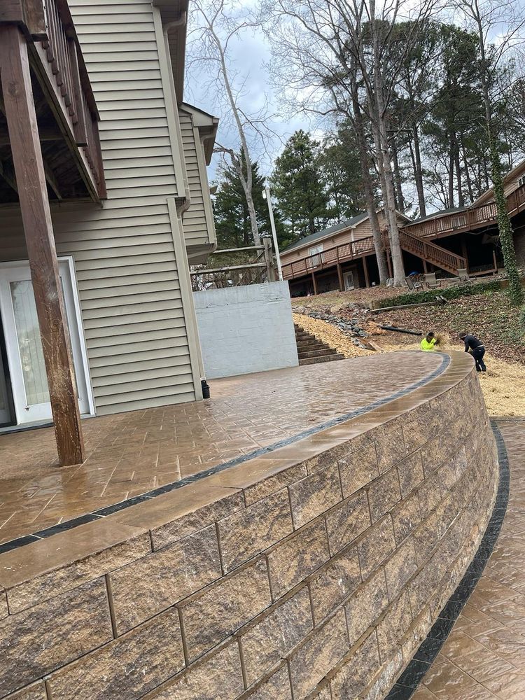 Before & After Retaining Wall for Rosales Landscaping LLC in Lake Gaston, North Carolina