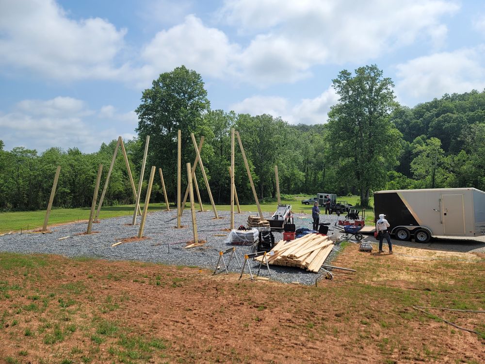 Steel Truss Pole Barns for Platinum Outdoor Services LLC in Conover, NC