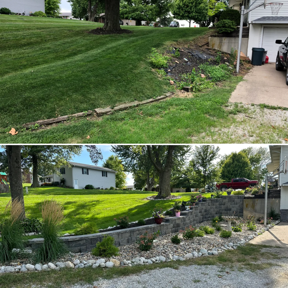 Before and After Transformations for Thomas' Lawn Care in Maryville, MO