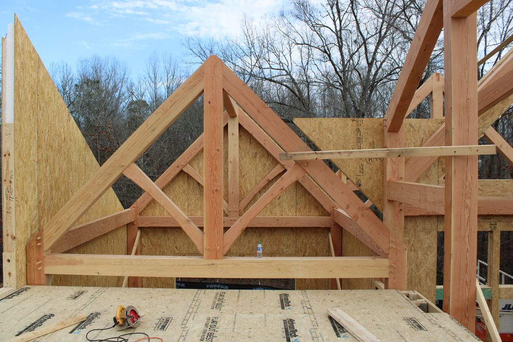 Mountain Style Timber Frame for Emfinger Custom Builders LLC in Pine Mountain, GA