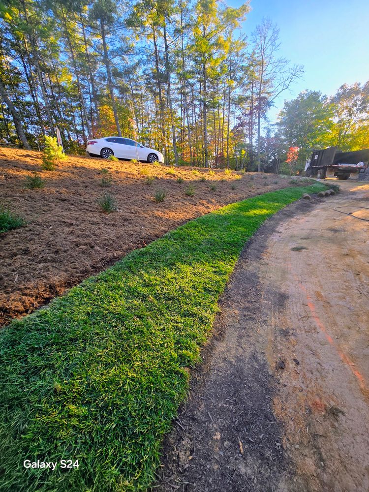 Sod installation  for C4 TrueVision Renovations in Asheville, NC