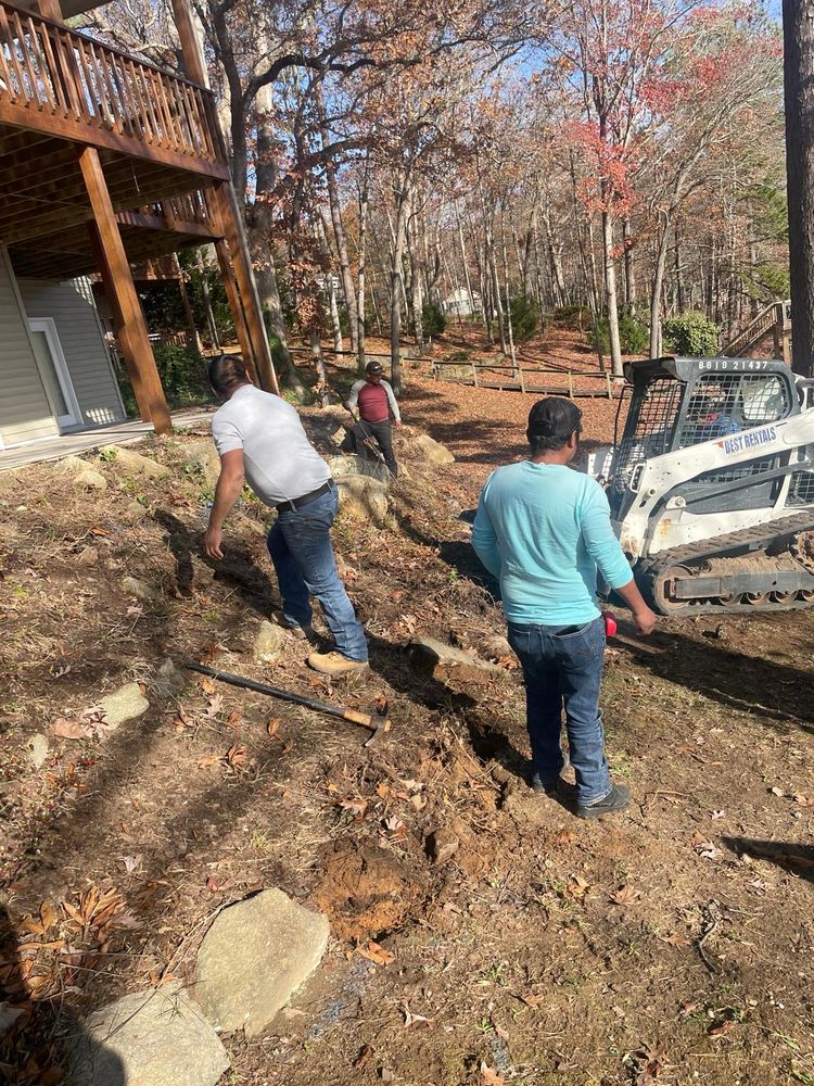 Before & After Retaining Wall for Rosales Landscaping LLC in Lake Gaston, North Carolina