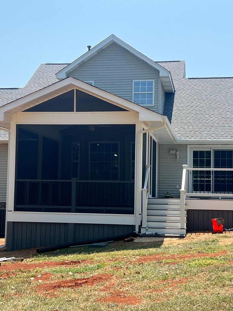 Enhance your home's outdoor living space with our custom-designed covered porches and screen rooms, providing comfort, style, and protection from the elements while seamlessly blending with your existing architecture. for Deck Escapes and Outdoor Living  in Knoxville, TN