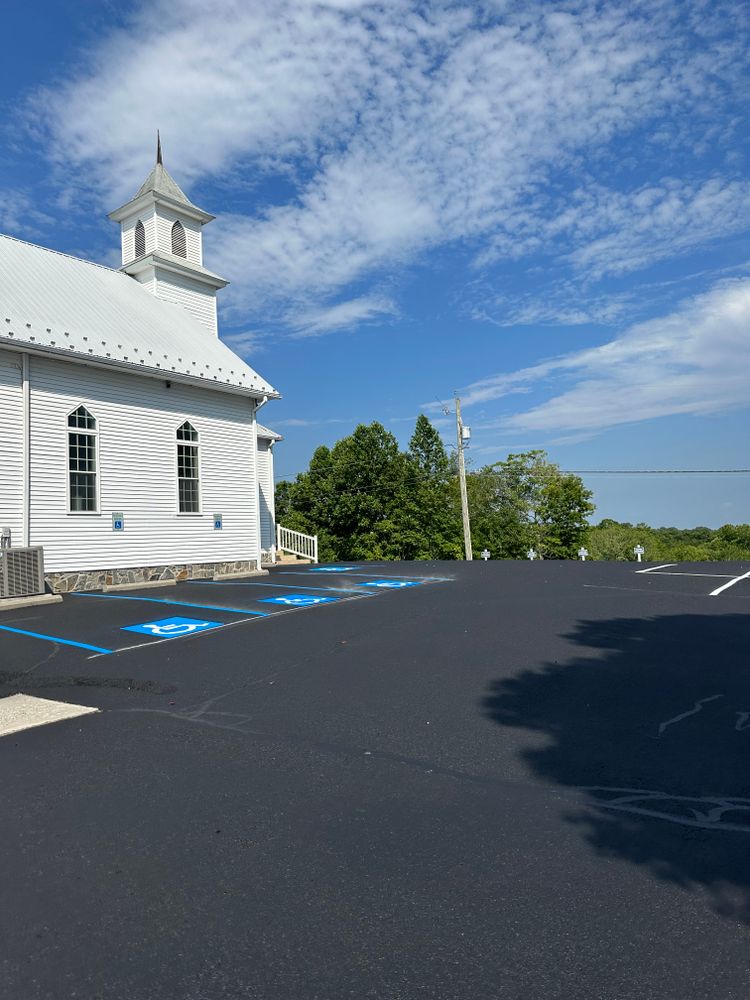 Striping for James R Carter Paving in Roanoke, VA