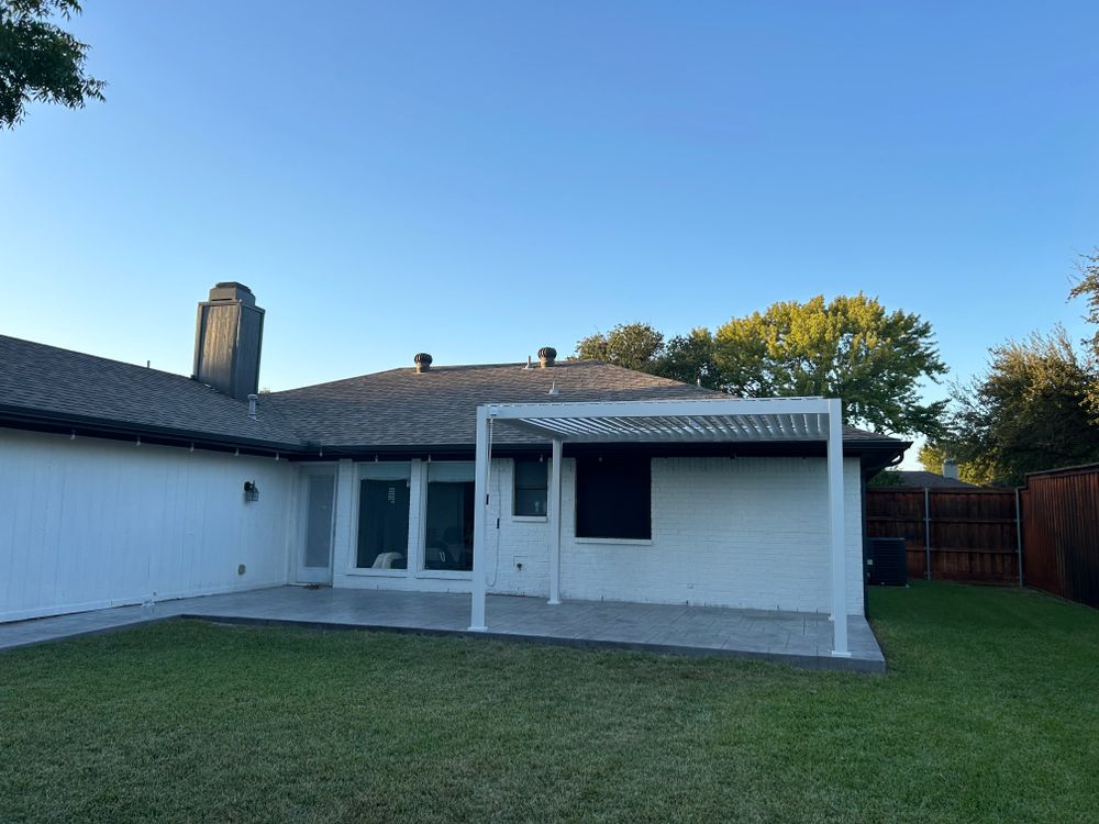 September concrete work and pergola install  for JM Concrete in Dallas, TX