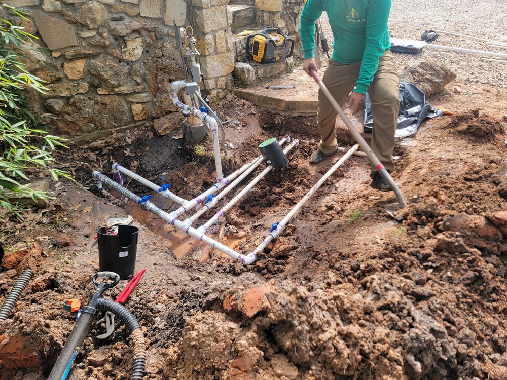 Our irrigation system installation ensures efficient water distribution, promoting healthy landscapes while conserving resources. Expertly designed for your yard’s unique needs, it enhances growth and maintains lush greenery with minimal effort from you. for Green Pastures Lawn Care in Bastrop, TX