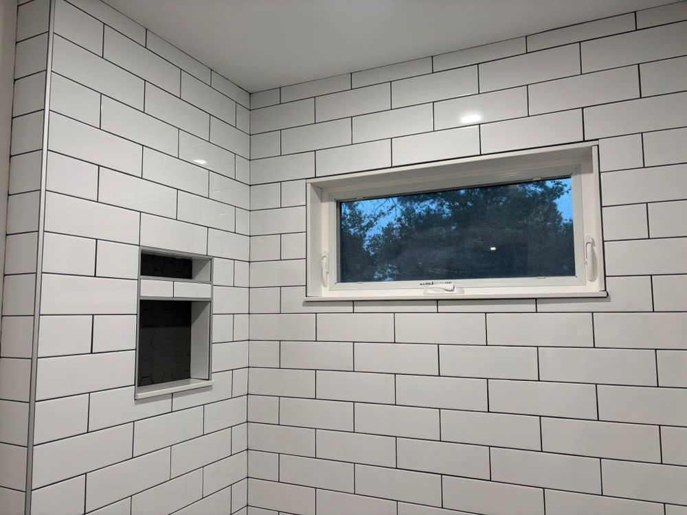 Our Bathroom Tiling Installation service delivers precise, durable, stylish results for homeowners seeking bathroom remodeling near me, combining expert craftsmanship, quality materials, and a beautiful finish that lasts. for Novo Tile Co. in Lillington, NC