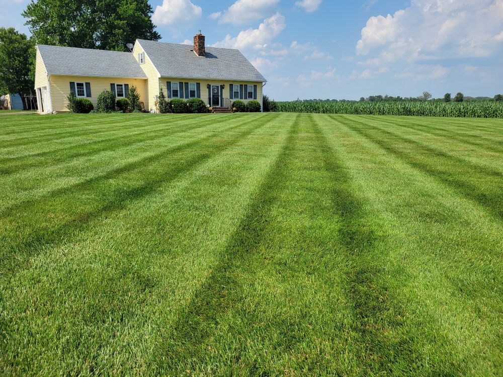 Our Lawn Care and Maintenance service ensures your lawn stays lush and healthy with expert mowing, fertilization, weed control, and seasonal care tailored to enhance the beauty of your outdoor space. for Marino's Landscaping in Mannington Township, NJ