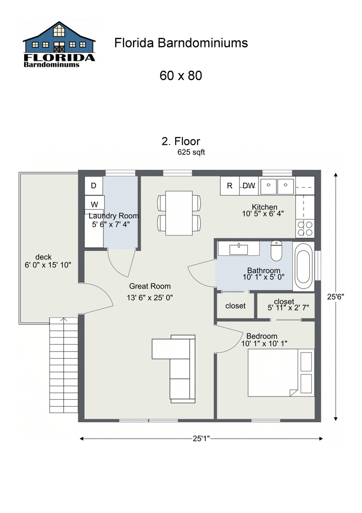 2-Story Floor Plans for Florida Barndominiums in Homosassa Springs, FL