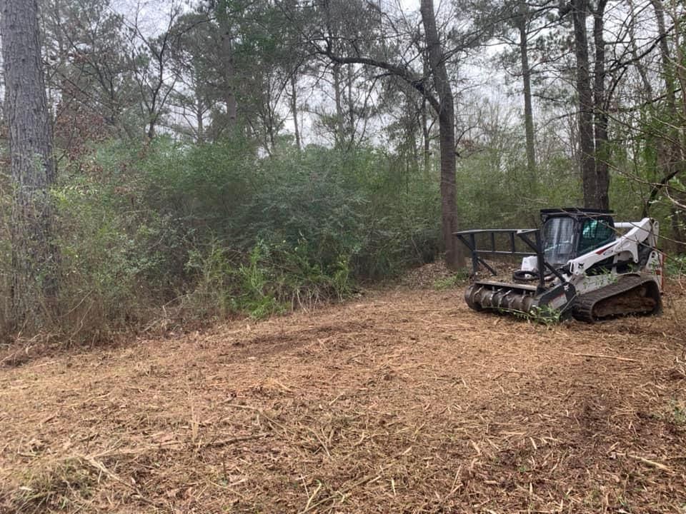 Forestry Mulching is an environmentally friendly land clearing method that involves using specialized machinery to shred trees, brush, and vegetation into mulch. It is a low-impact solution that minimizes soil disturbance compared to traditional methods like bulldozing or burning. By leaving the shredded material on the ground, it returns vital nutrients back into the soil, enriching the ecosystem helping with erosion as well. for Ray's Stump Grinding in Texarkana,,  TX