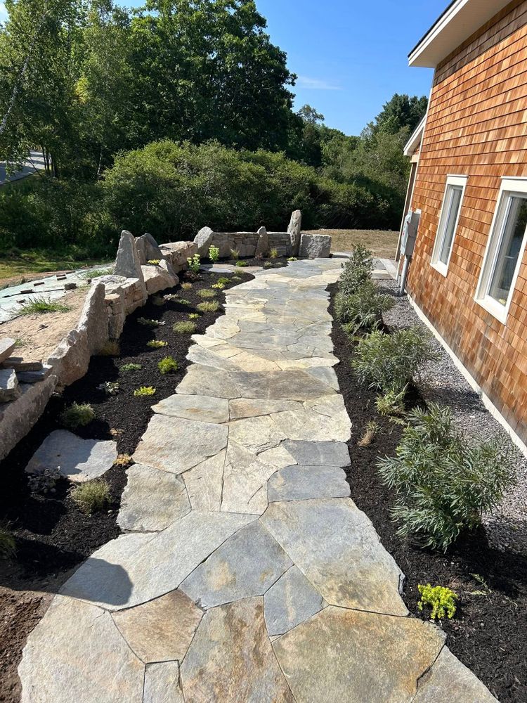 Our landscape installation service transforms your outdoor spaces with expert design and high-quality materials, enhancing beauty and functionality for a perfect blend that complements your home’s architecture. for Organic Innovations Stonework and Design in Brunswick, ME