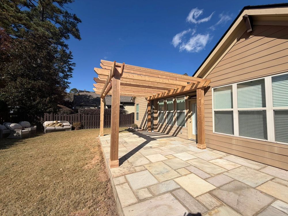 Enhance your outdoor space with our expert Pergola Construction service, featuring durable designs. Our team ensures structural integrity while incorporating quality materials, such as insulation foam, for optimal comfort and energy efficiency. for Edge Renovations LLC in Newman, GA
