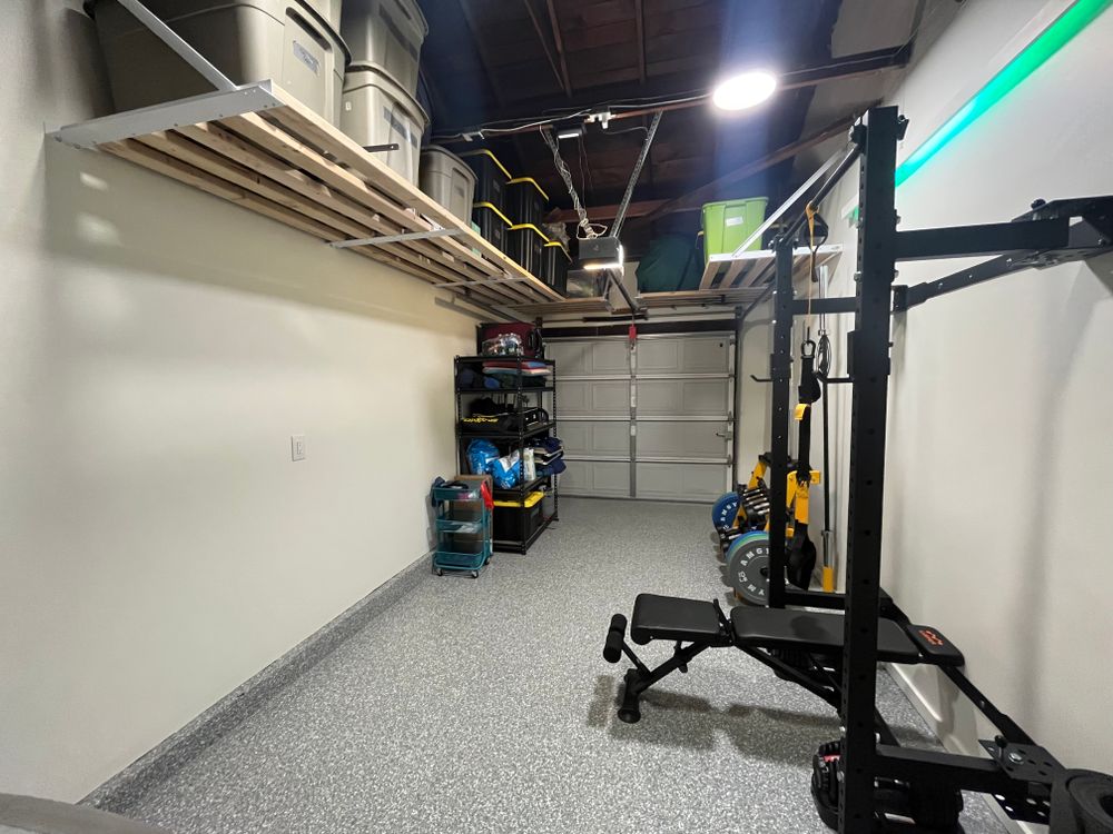 Single Car Garage Gym + Laundry for Beachside Interiors Design & Remodeling in Newport Beach, CA