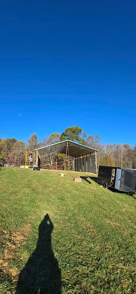 Steel Truss Pole Barns for Platinum Outdoor Services LLC in Conover, NC