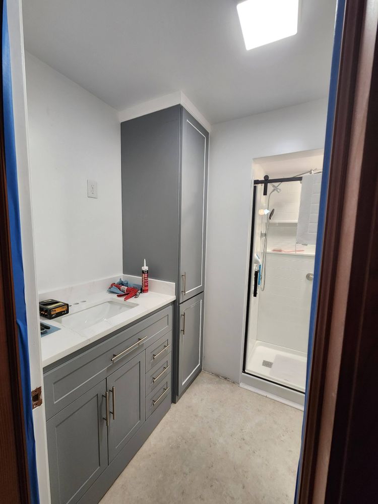 Revitalize your kitchen with our Cabinet Refinishing service. Transform outdated cabinets into modern masterpieces, enhancing durability and appearance while saving costs compared to complete replacements. Enjoy a refreshed look seamlessly integrated with your home design. for CDM Handyman Services in Mount Airy, NC